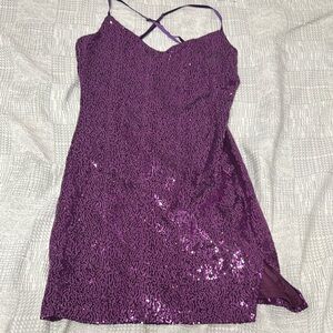 Betsey Johnson Purple Sequin Mini Dress
